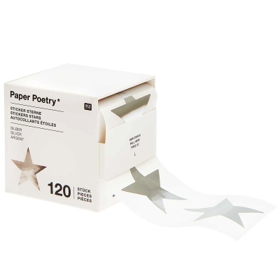 Stickers - Éstrela - Prata - 120 peças