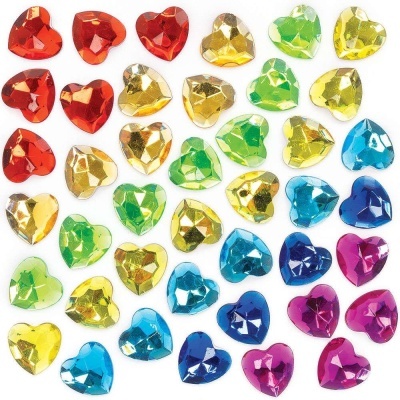 Large Rainbow Heart Self-Adhesive Acrylic Jewels