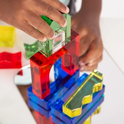 Conjunto de blocos cristal coloridos