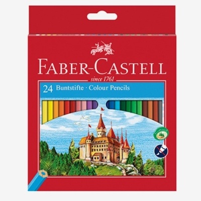 Caixa 24 lápis cor longos Faber-Castell Eco Hexagonal