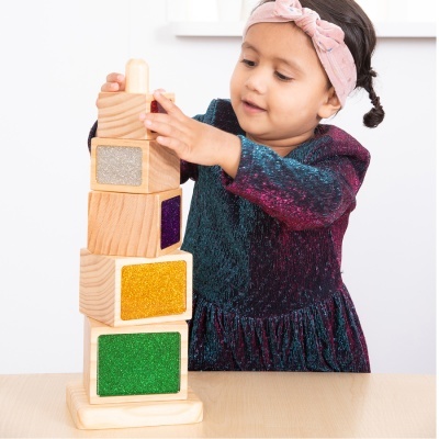 Torre de Empilhamento em Madeira com Glitter