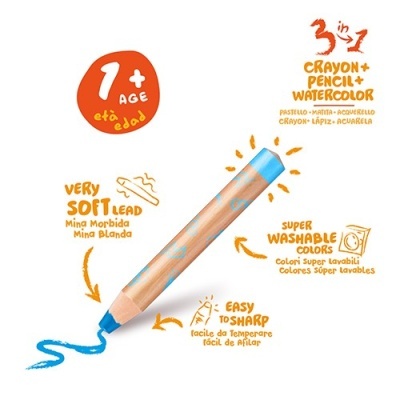 Caixa 10 lápis de cera Carioca Baby