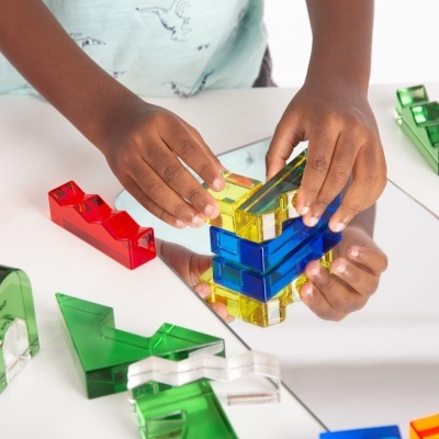 Conjunto de blocos cristal coloridos