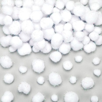 Pack de 100 Glitter Snowball Pom Poms