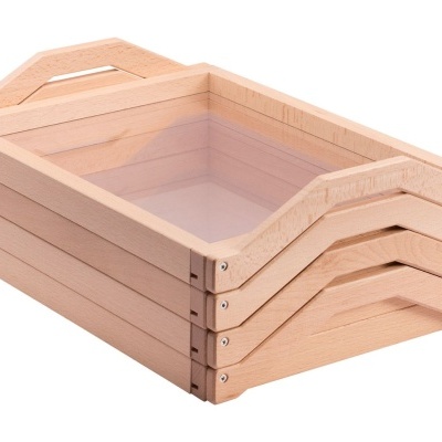 Bandeja com fundo transparente