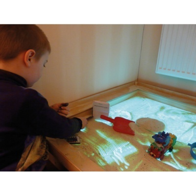 Caixa de luz e areia luminosa