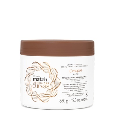 Match Ciência das Curvas Máscara Capilar Hidratante Cabelos Crespos 350g