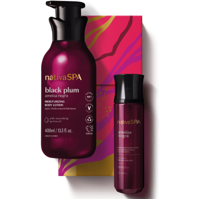 Coffret Nativa SPA Ameixa Negra Body Splash 200 ml + Loção 400 ml