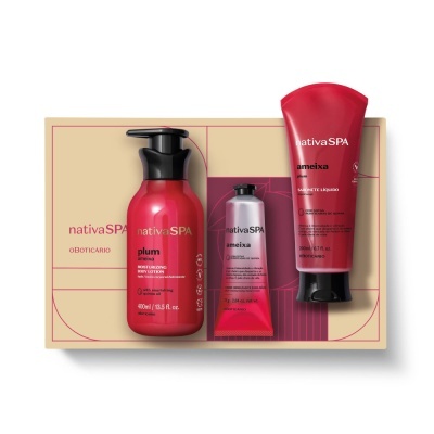 Coffret Nativa SPA Ameixa Creme Mãos 75 g + Sabonete Líquido 200 ml + Loção 400 ml