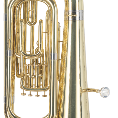 Eufónio de metal dourado com válvulas