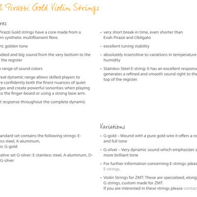 Evah Pirazzi Gold - Violino