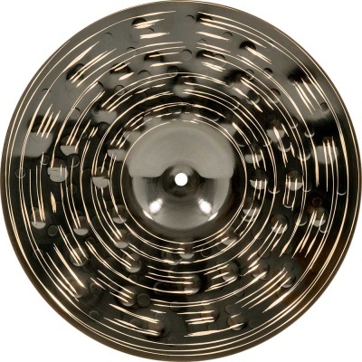 Prato de bateria metálico com padrão perfurado circular