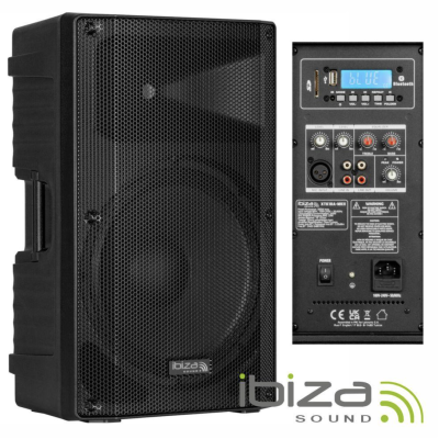 Coluna Amplificada 10" 300Wmáx BT/TWS IBIZA