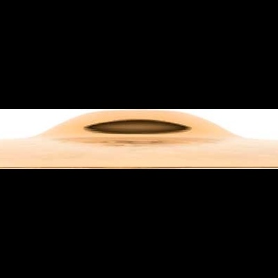 Peça cerâmica bege claro arredondada com abertura circular no centro