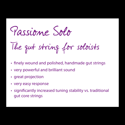 Texto com informações sobre cordas Passiome Solo para solistas