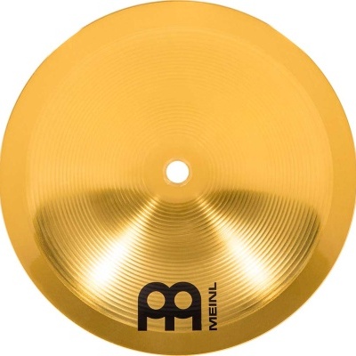 Prato de bateria dourado com logótipo MEINL preto