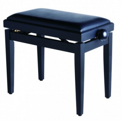 Banco ajustável preto para piano com assento estofado