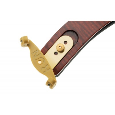 Pega de madeira castanha com peça plástica amarela gravada com RUN