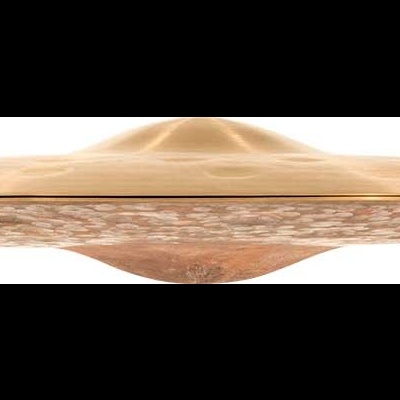 Prato decorativo de cerâmica bege e castanho com padrão abstrato.