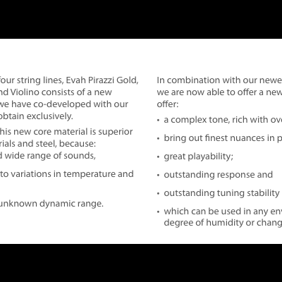 Evah Pirazzi Gold - Violino