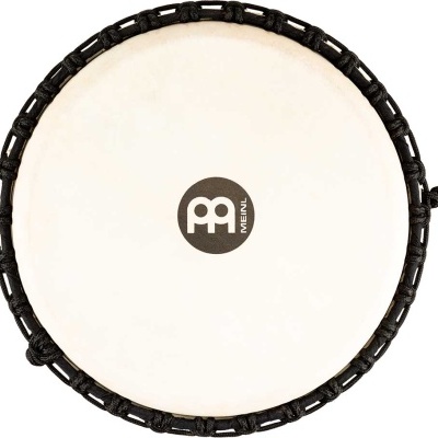 Pandeiro branco com aro preto e logótipo MEINL no centro