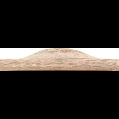 Tapete retangular bege claro com textura suave numa superfície branca