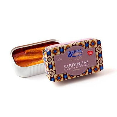 Lata de sardinhas em tomate Briosa Gourmet decorada