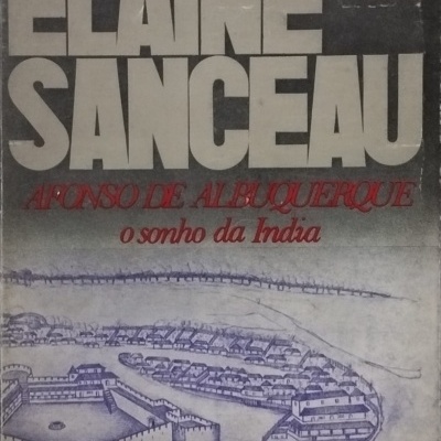 Capa de livro Elaine Sanceau por Afonso de Albuquerque com ilustração de fortaleza