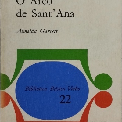 Capa de livro o Arco de Sant'Ana de Almeida Garrett com design geométrico colorido