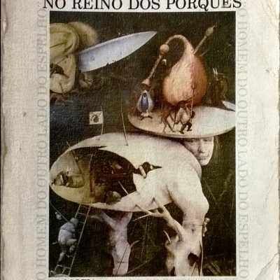 Capa de livro com ilustração surrealista e texto em português.