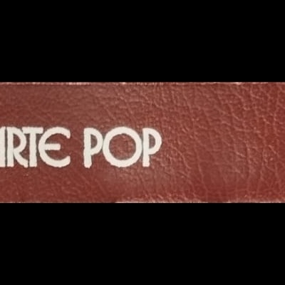 Livro com lombada vermelha em couro com texto A ARTE POP