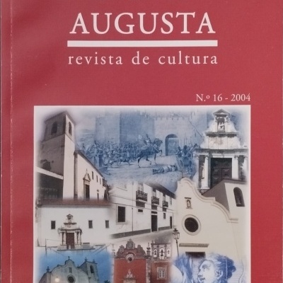 Capa da revista Nova Augusta com imagens históricas e fundo vermelho