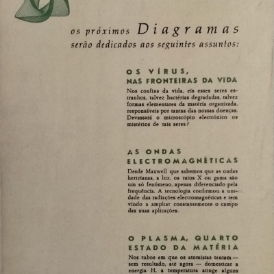 Página de livro escrito em português com título e texto sobre vírus, ondas electromagnéticas e plasma com gráfico geométrico verde no canto superior esquerdo.