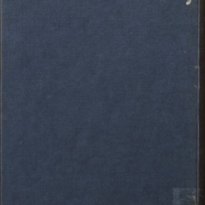 Livro com capa dura azul escura e sem texto visível