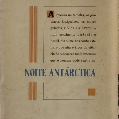 Capa de livro antigo com título NOITE ANTÁRCTICA e texto em português.