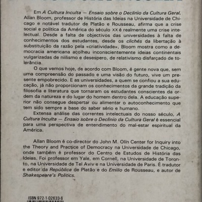 Cultura Inculta: Ensaio Sobre o Declínio da Cultura Geral - Allan Bloom