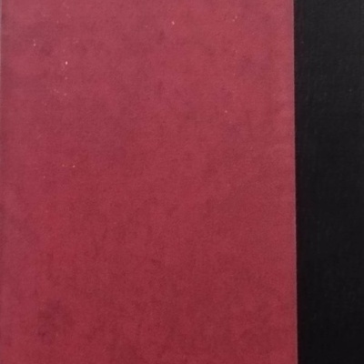 Capa de livro bordô com lombada preta