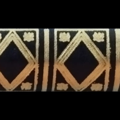 Lombada de livro preto com texto dourado e detalhes decorativos