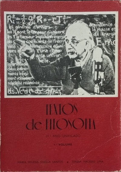 Capa de livro vermelha com imagem preta e branca de Albert Einstein e fórmulas matemáticas, título e autores.