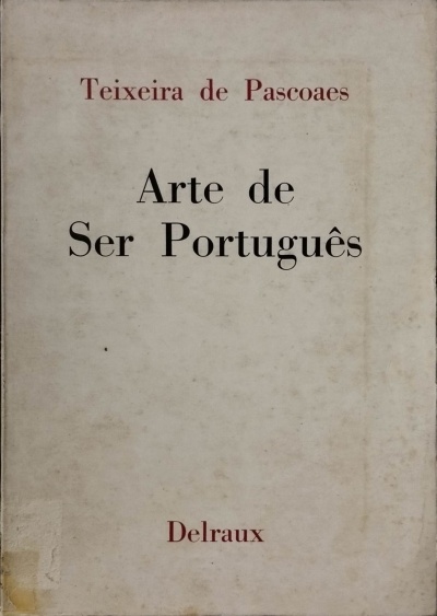 Capa do livro Arte de Ser Português com texto em preto e vermelho sobre fundo branco envelhecido