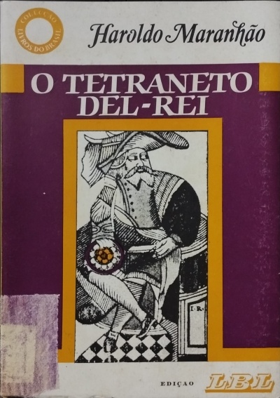 Capa de livro O Tetraneto Del-Rei com ilustração histórica e texto