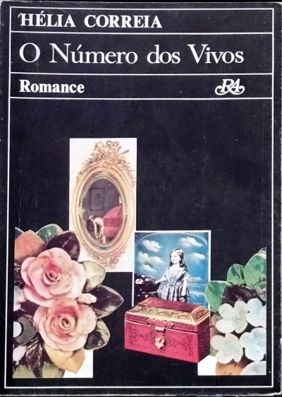 Capa de livro com título, autor e imagens recortadas de flores, moldura, menina e caixa decorativa