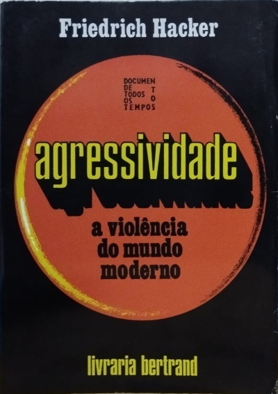 Capa de livro 'Agressividade' de Friedrich Hacker com fundo preto e círculo vermelho