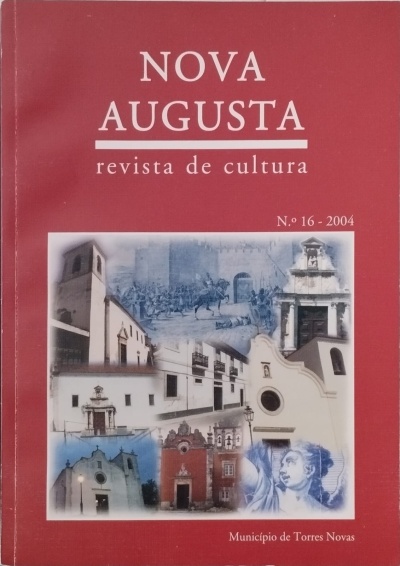 Capa da revista Nova Augusta com imagens históricas e fundo vermelho