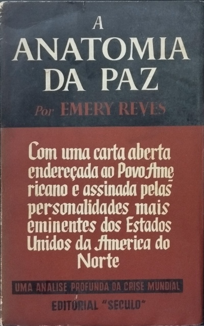 Capa de livro A ANATOMIA DA PAZ com texto informativo em preto e vermelho