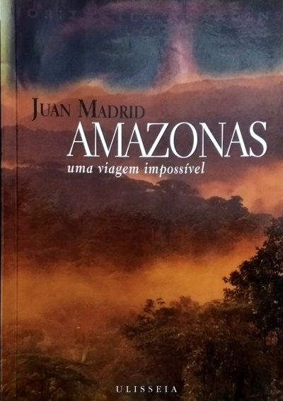 Capa de livro Amazonas com floresta ao entardecer