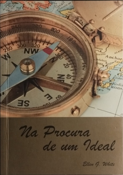 Livro Na Procura de um Ideal com capa mostrando bússola dourada sobre mapa