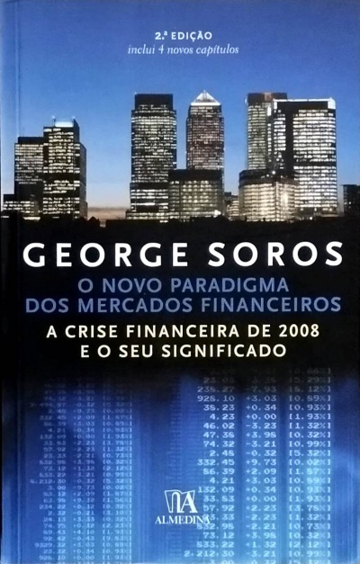 Capa de livro com edifícios iluminados e texto sobre mercados financeiros.