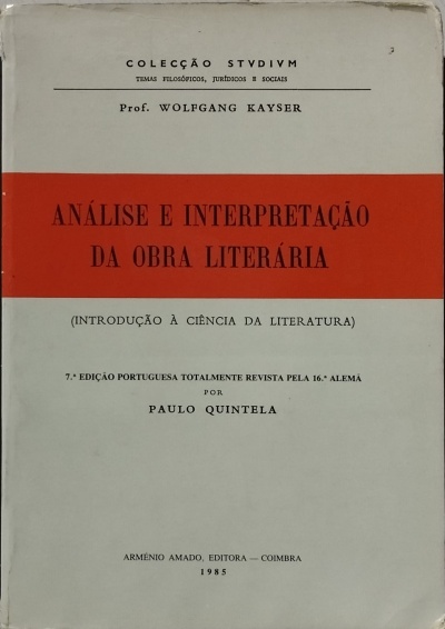 Capa de livro de análise literária com faixa vermelha e texto em preto