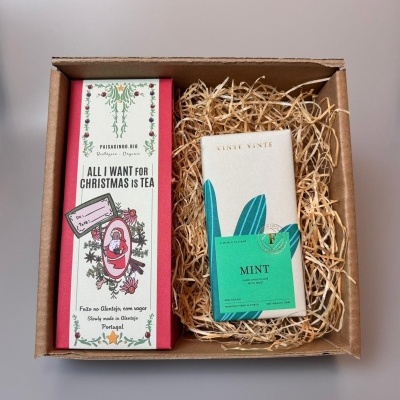 Pack de Natal 15 | Tisana e Tablete cacau 58% com hortelã pimenta